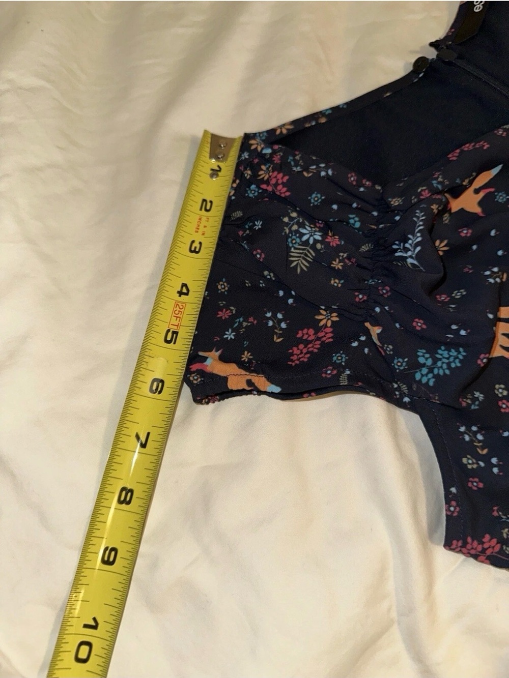 eshakti Navy Dress with Orange Fox & Floral Print - Picture 10 of 13